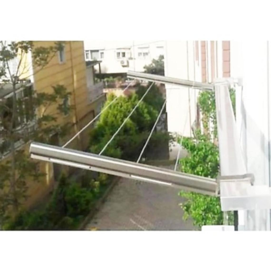 Mrt Bilişim Küpeşte Kare Balkon Askısı Balkon Çamaşır Kurutma Askısı Alüminyum Küpeşte Askılığı Kurutmalık Parlak Gri Kare 6x2.5 cm