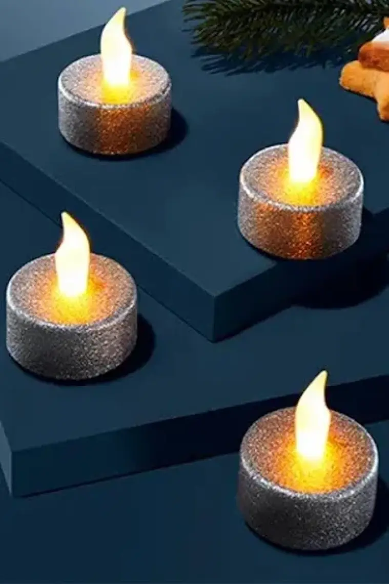 Petrıx PD203-4 4'lü LED Tealight - Yanma Efektli Golden-Atın ( 2 Paket)