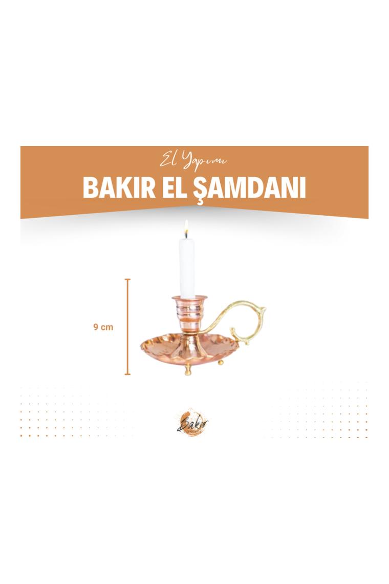 Bakır Concept Bakır El Şamdanı Fırfırlı Model Bakır Renk (Tekli)