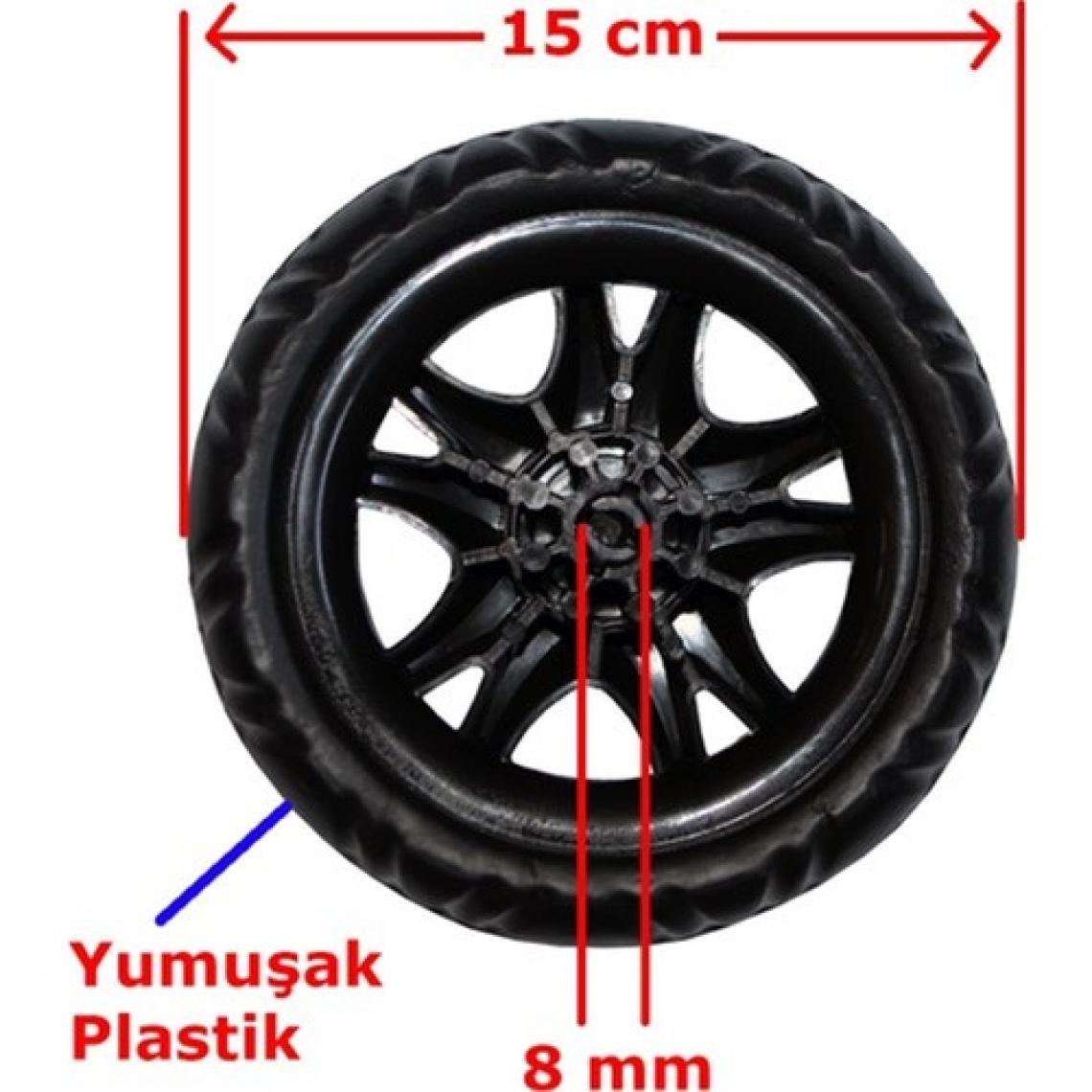 Tak Çıkar Pazar Araba Teker Geçmeli Bebek Arabası Tekerleği SİYAH 15 CM 2 ADET