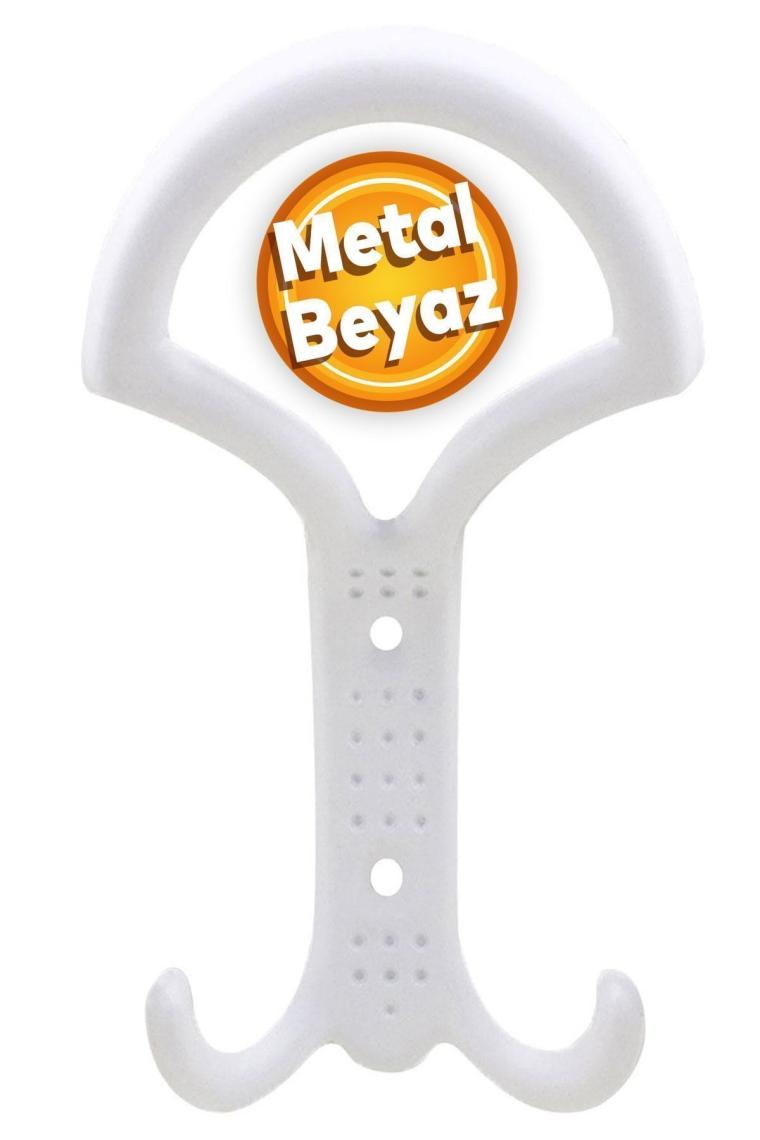 Noktalı Portmanto Vestiyer Duvar Askısı Metal Dolap Elbise Askılığı Askılık Beyaz