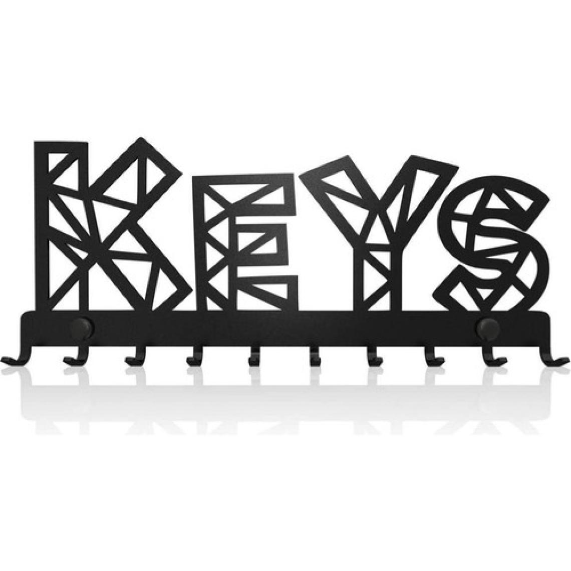Thorqtech Metal Anahtar Askılığı - Keys Dekoratif Anahtarlık Desenli Dekoratif Metal Askılık Anahtarlık Çantalık Duvar Tipi Siyah
