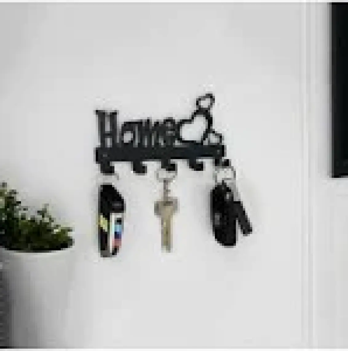 Decorelax Metal Dekoratif Kalpli Anahtar Askısı - Siyah Renk Model 1