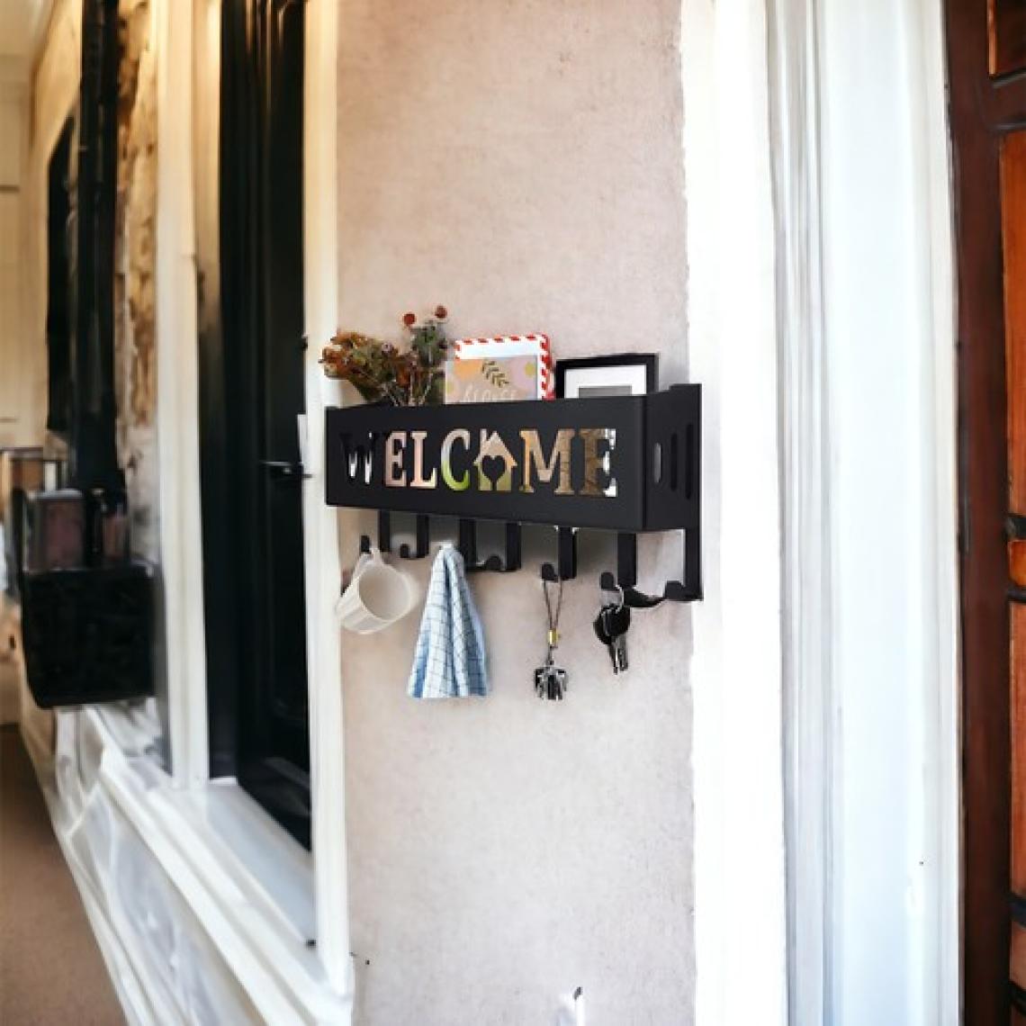 Decorelax Welcome Temalı Siyah Raflı Anahtarlık