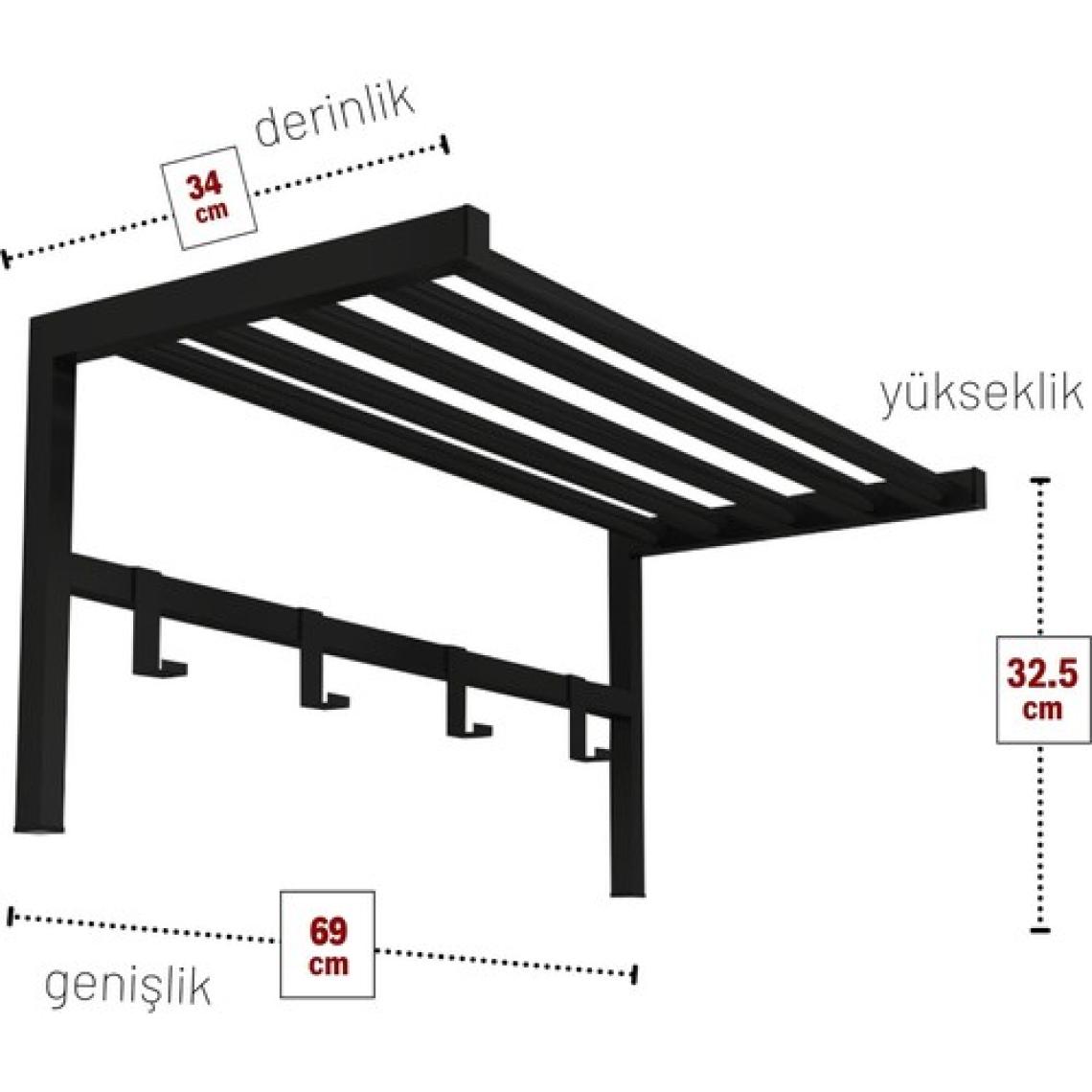 Bofigo Metal Duvar Askısı Metal Askılık Elbise Askılığı Siyah