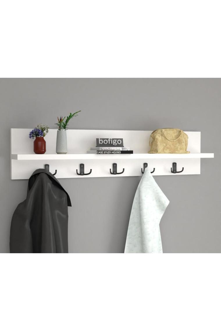 Portmanto Duvar Askılığı Elbise Askılığı Beyaz 80 Cm