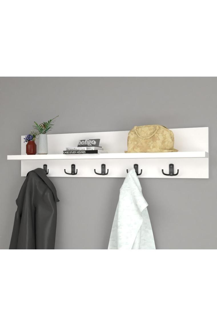 Portmanto Duvar Askılığı Elbise Askılığı Beyaz 80 Cm