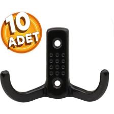 Nzb Vestiyer Duvar Askısı Dolap Askılığı Siyah Metal Askı (10 Adet)