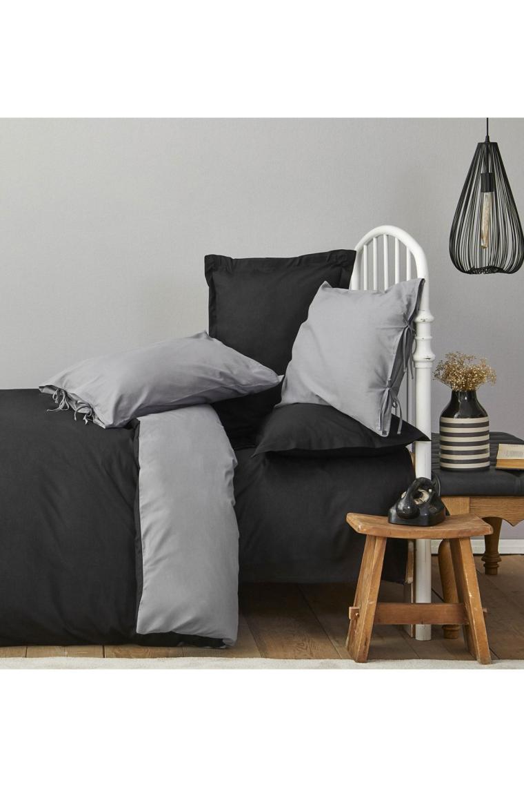 Karaca Home Basic Çift Taraflı Çift Kişilik Nevresim Takımı Siyah
