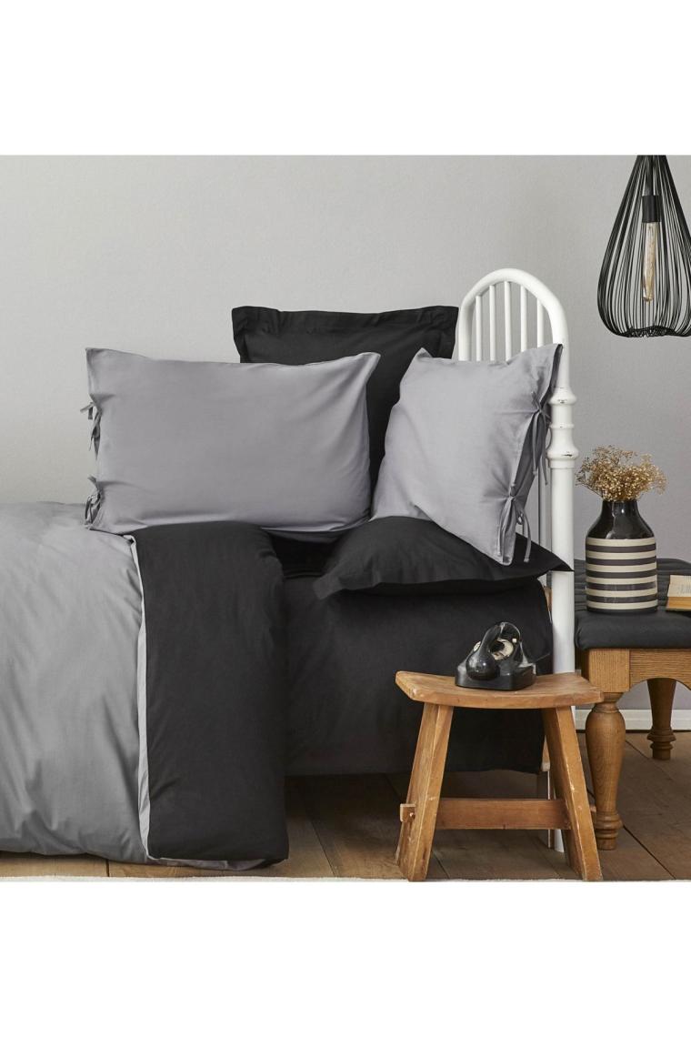 Karaca Home Basic Çift Taraflı Çift Kişilik Nevresim Takımı Siyah