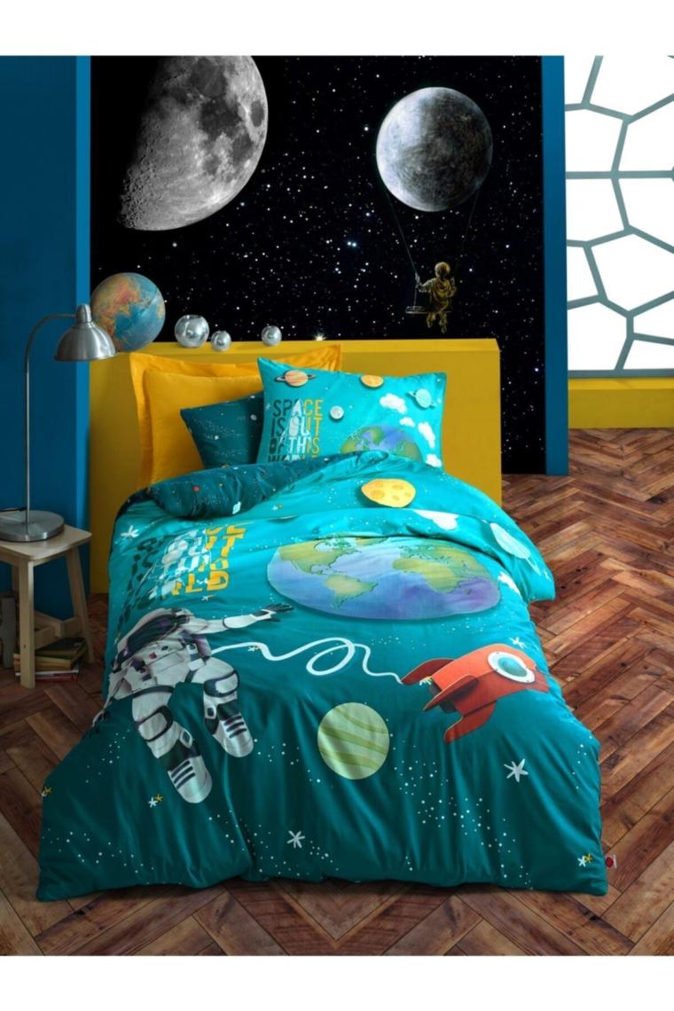 Little Astronot Junior Ranforce Tek Kişilik Nevresim Takımı