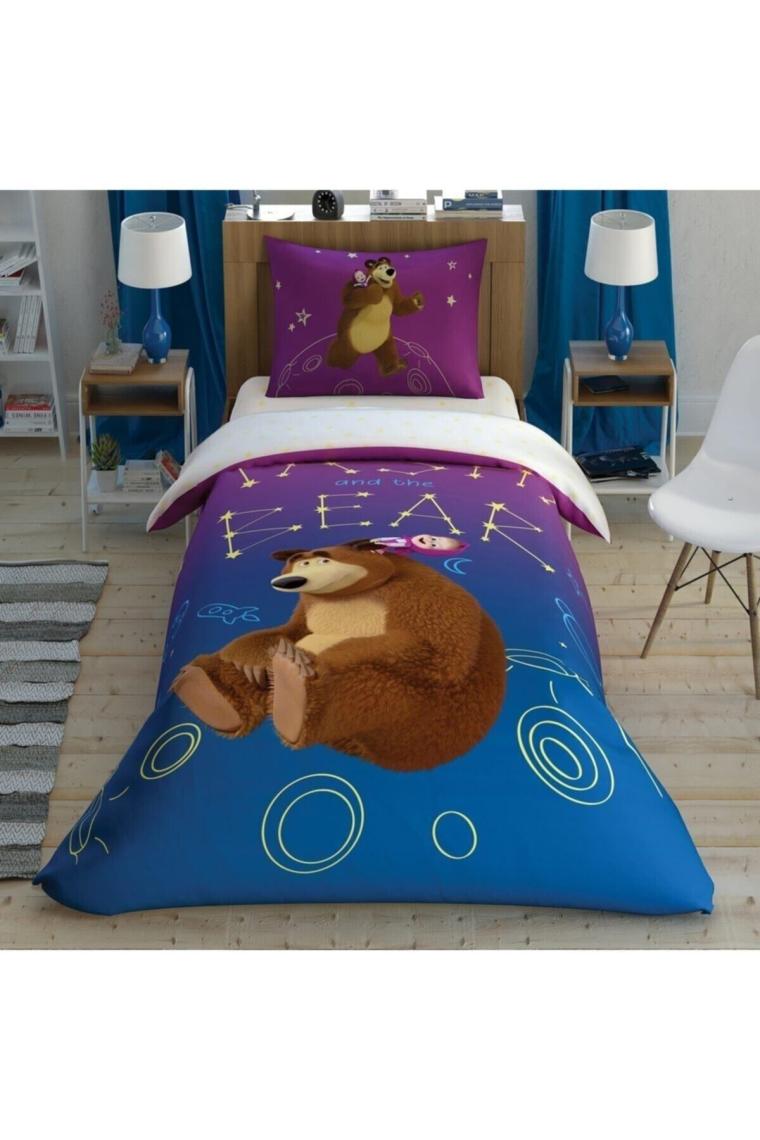 Masha And The Bear Galaxy Pamuk Lisanslı Nevresim Takımı