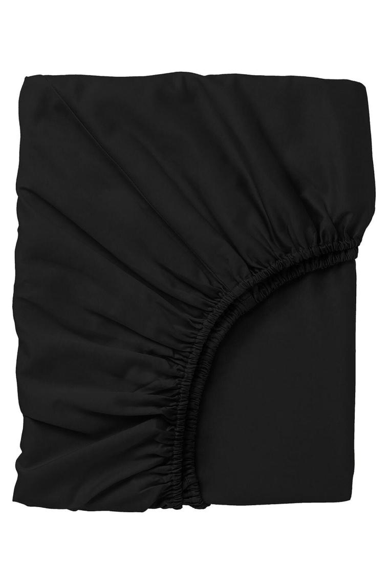 Ranforce Tek Kişilik Lastikli Çarşaflı Nevresim Takımı Simple Siyah