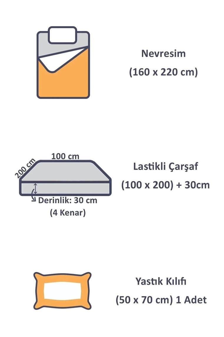 Ranforce Tek Kişilik Lastikli Çarşaflı Nevresim Takımı Simple Siyah