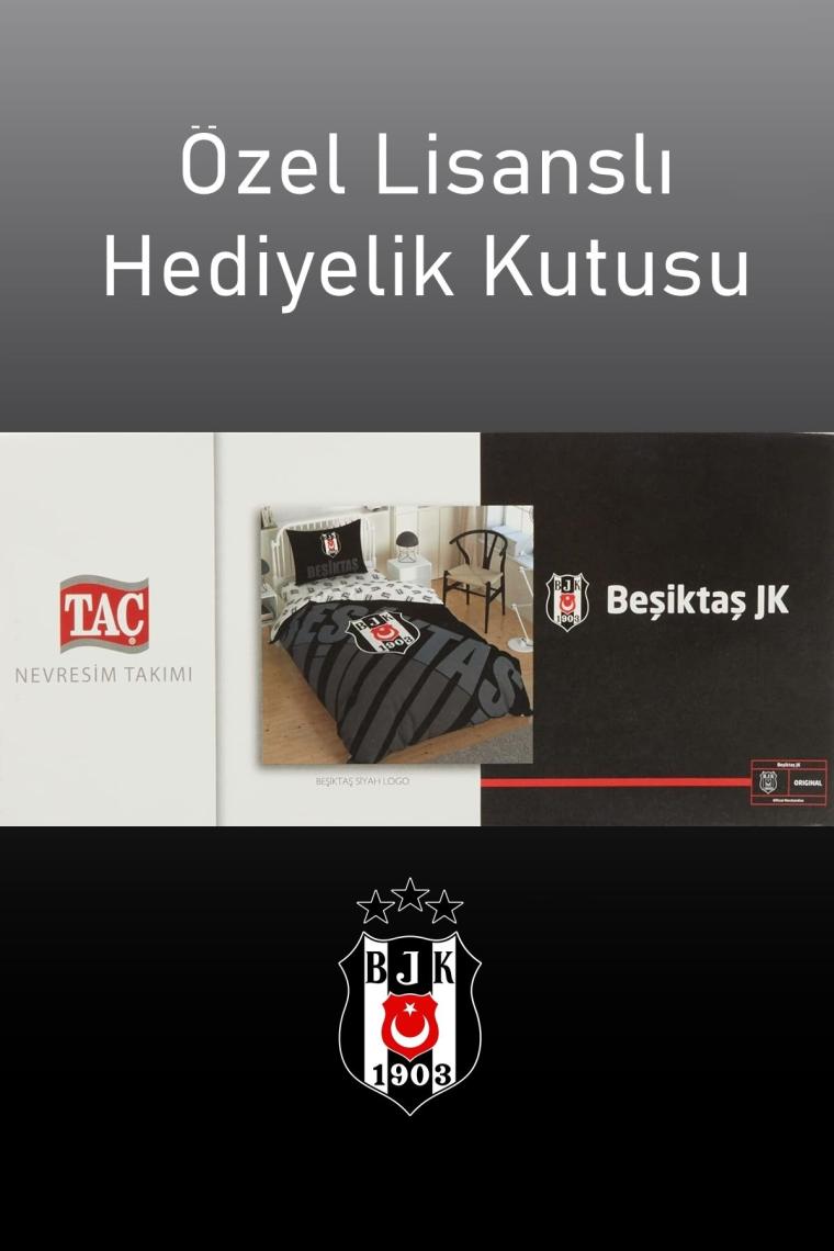 Beşiktaş Siyah Logo Tek Kişilik Nevresim Takımı Nevresim Takımı Lisanslı Nevresim Takımı