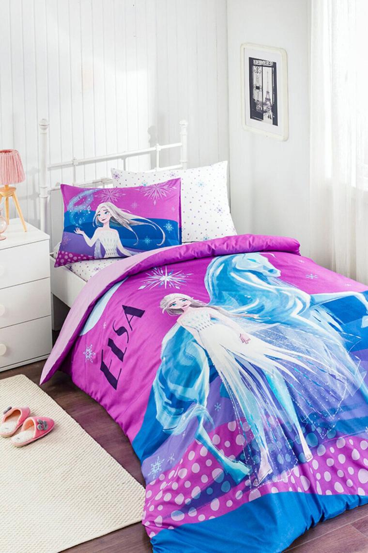 Frozen Snow Tek Kişilik Disney Lisanslı Lastikli Fitted Çarşaf Çocuk Nevresim Takımı