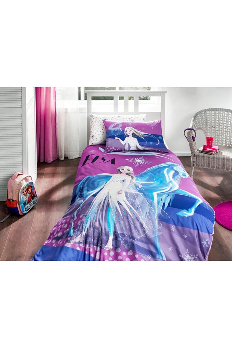 Frozen Snow Tek Kişilik Disney Lisanslı Lastikli Fitted Çarşaf Çocuk Nevresim Takımı