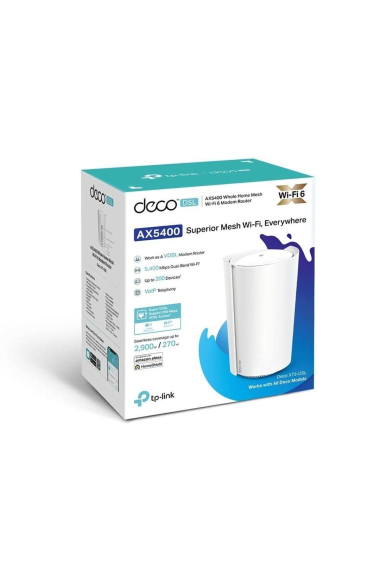 Deco X73-DSL(1-pack), AX5400 Mbps, Gigabit Ethernet Portları, Wi-Fi 6 VDSL Mesh Modemi