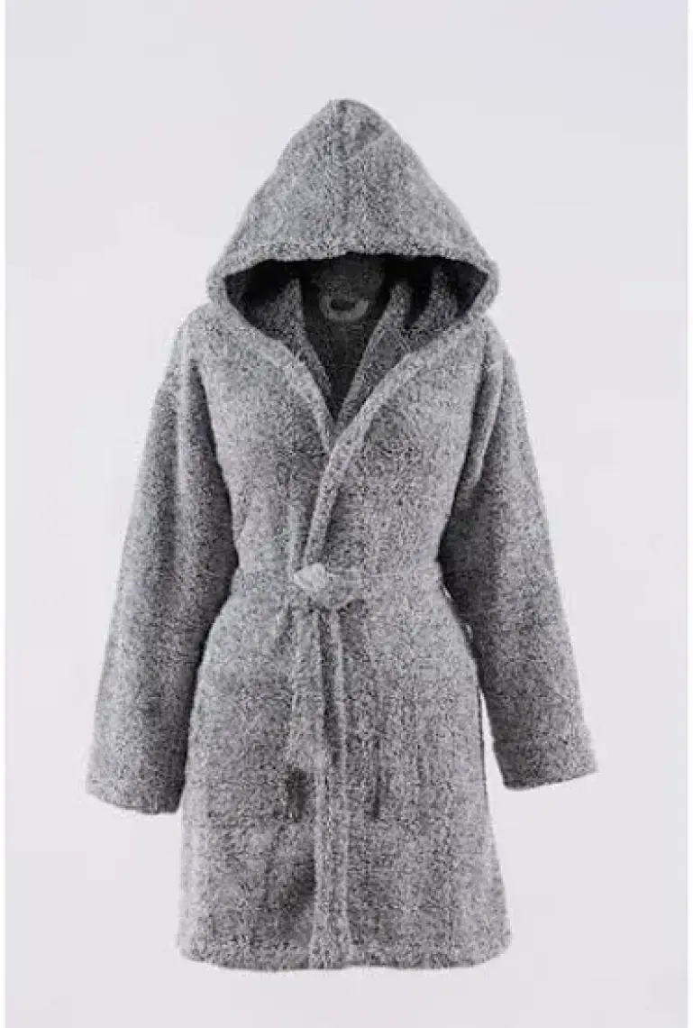 MaisonArt Plain Kapşonlu Unisex Wellsoft Peluş Sabahlık | Bornoz