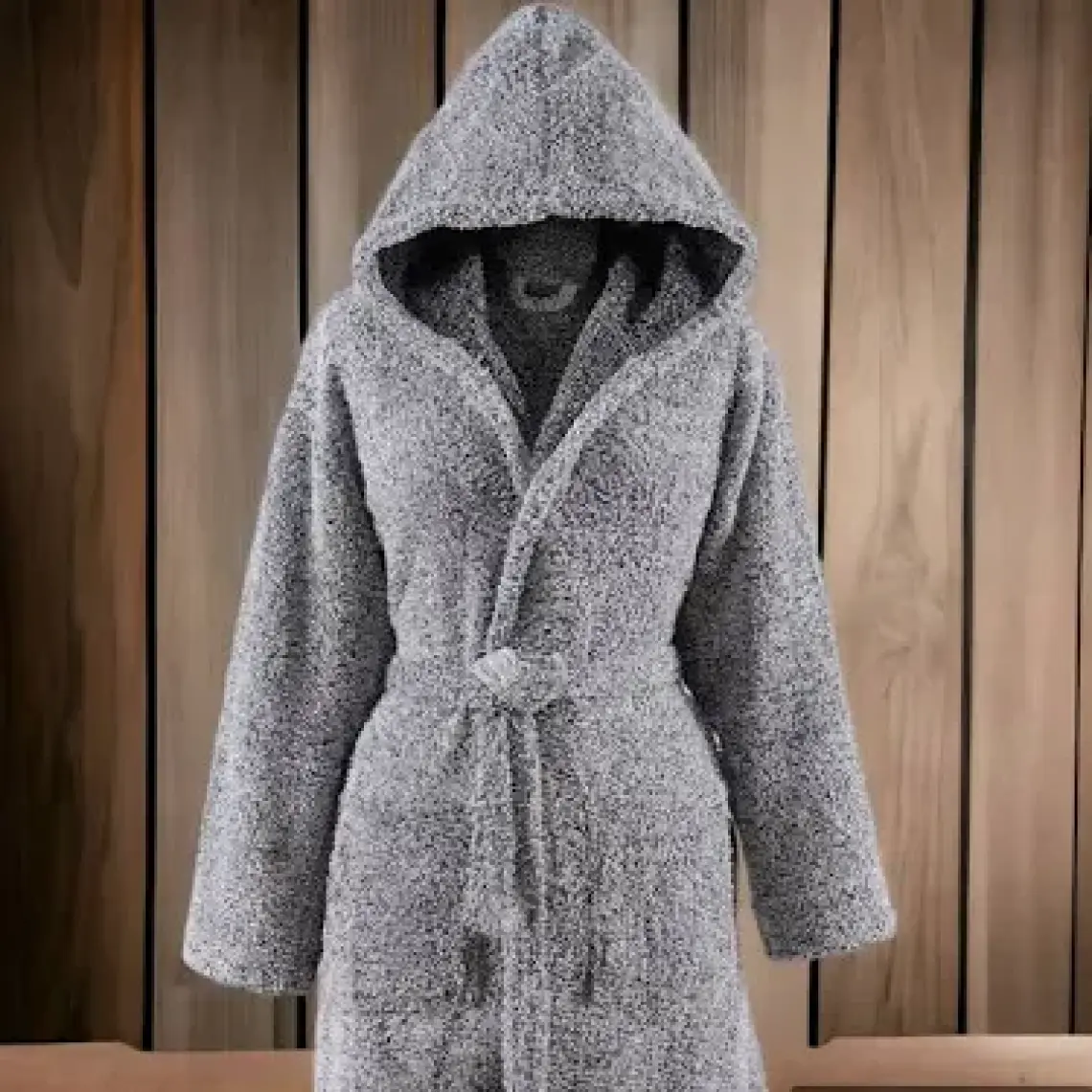 MaisonArt Plain Kapşonlu Unisex Wellsoft Peluş Sabahlık | Bornoz