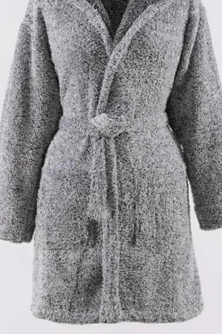 MaisonArt Plain Kapşonlu Unisex Wellsoft Peluş Sabahlık | Bornoz