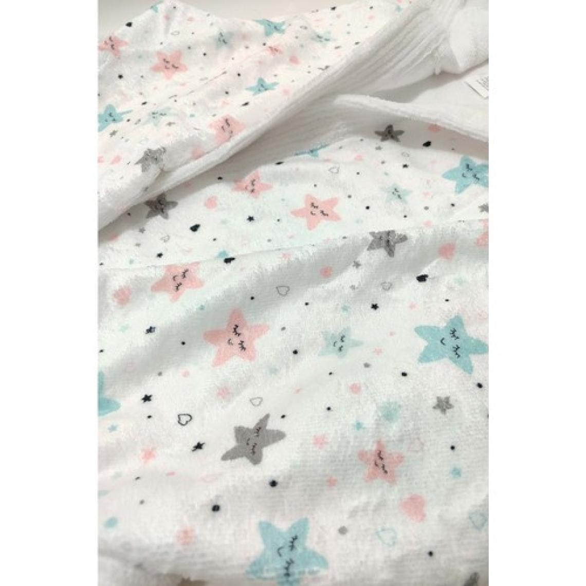 Vevien Home Yıldız Desen Dijital Baskılı Genç Çocuk Bornozu 15-16 Yaş