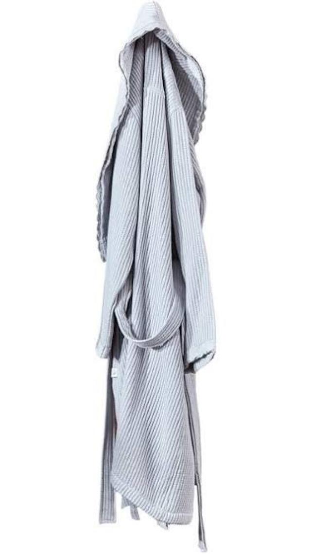 Ecocotton Alessa Kadın Pike Bornoz %100 Organik Pamuk Jakarlı Gri