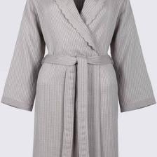 Ecocotton Alessa Kadın Pike Bornoz %100 Organik Pamuk Jakarlı Gri