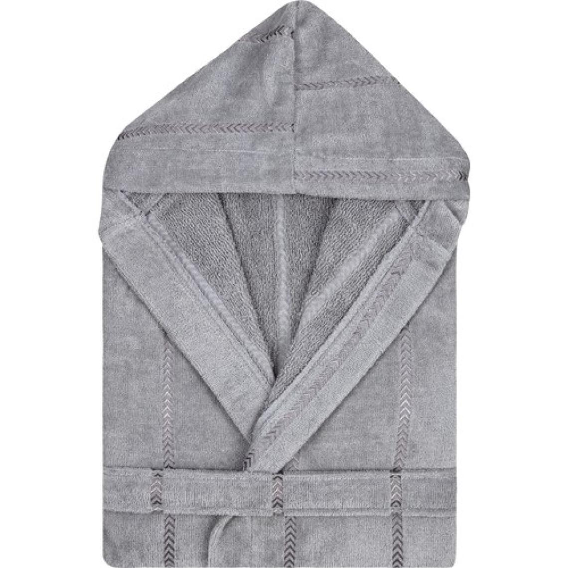 Metis Pamuk Kapüşonlu Unisex S - M Bornoz - Lara Gri