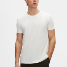 Slim Fit Beyaz Bisiklet Yaka %100 Pamuklu Nefes Alabilen T-shirt
