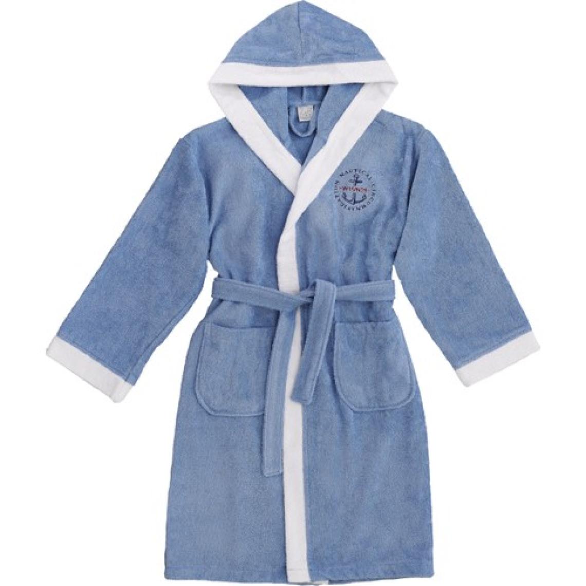 Z&R HOME Bambu 11-12 Yaş Çocuk Bornoz Sailor Mavi