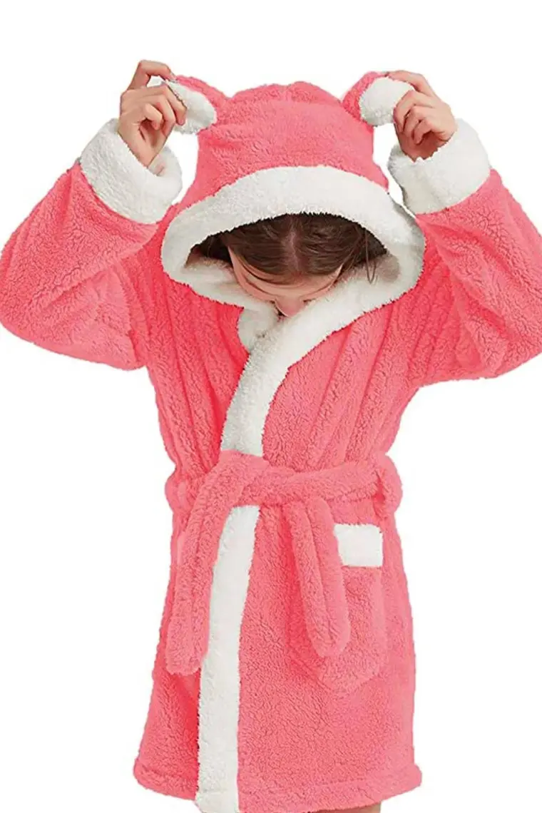 Znp Home Bunny Kapşonlu Unisex Wellsoft Çocuk Peluş Sabahlık | Bornoz