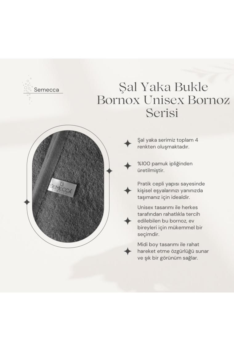 Semecca Daily Desenli Şal Yaka Bukle Bornoz