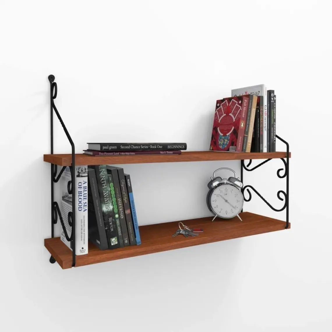 Decormet Seramoni Raf ve Kitaplık Seti 2 Raflı 200X720 Beyaz