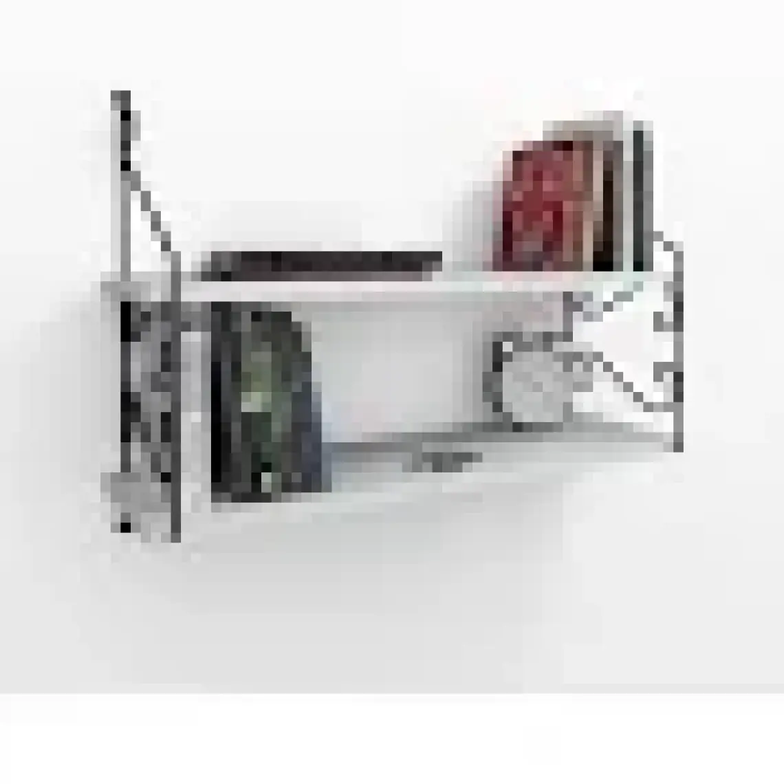 Decormet Seramoni Raf ve Kitaplık Seti 2 Raflı 200X720 Beyaz