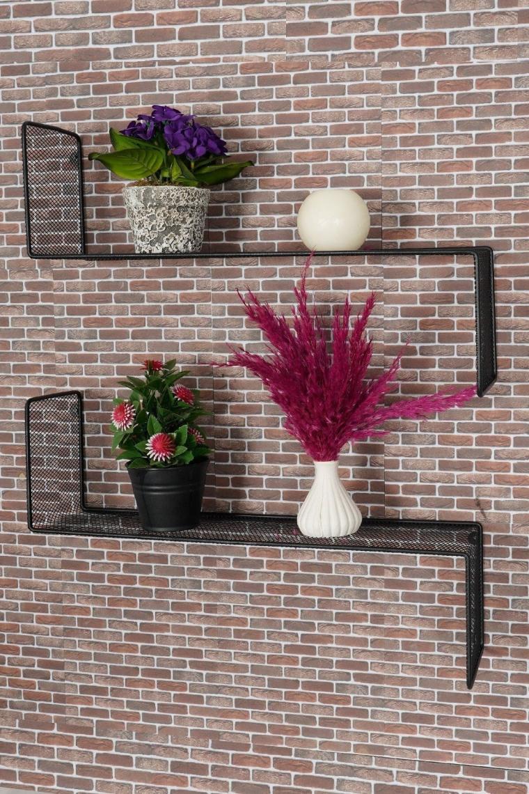 Home Metal Duvar Rafı Lego ( Z ) Siyah 1 Adet