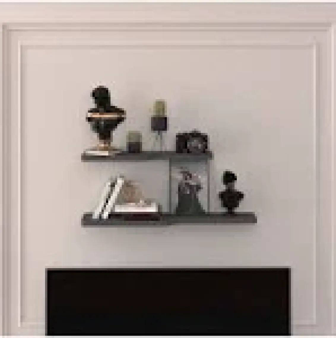 Asra Trend Doğal Modern Organizer Düzenleyici Kıvrımlı Dekoratif  Kitaplık Banyo Mutfak Duvar Rafı Antrasit