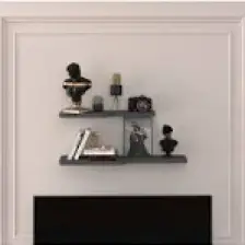 Asra Trend Doğal Modern Organizer Düzenleyici Kıvrımlı Dekoratif  Kitaplık Banyo Mutfak Duvar Rafı Antrasit