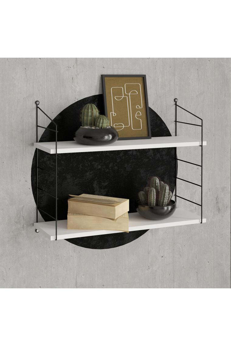 Decormet Armoni Raf ve Kitaplık Seti 2 Raflı 200X720 Beyaz