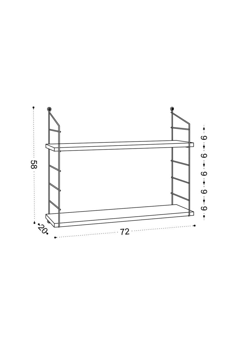 Decormet Armoni Raf ve Kitaplık Seti 2 Raflı 200X720 Beyaz