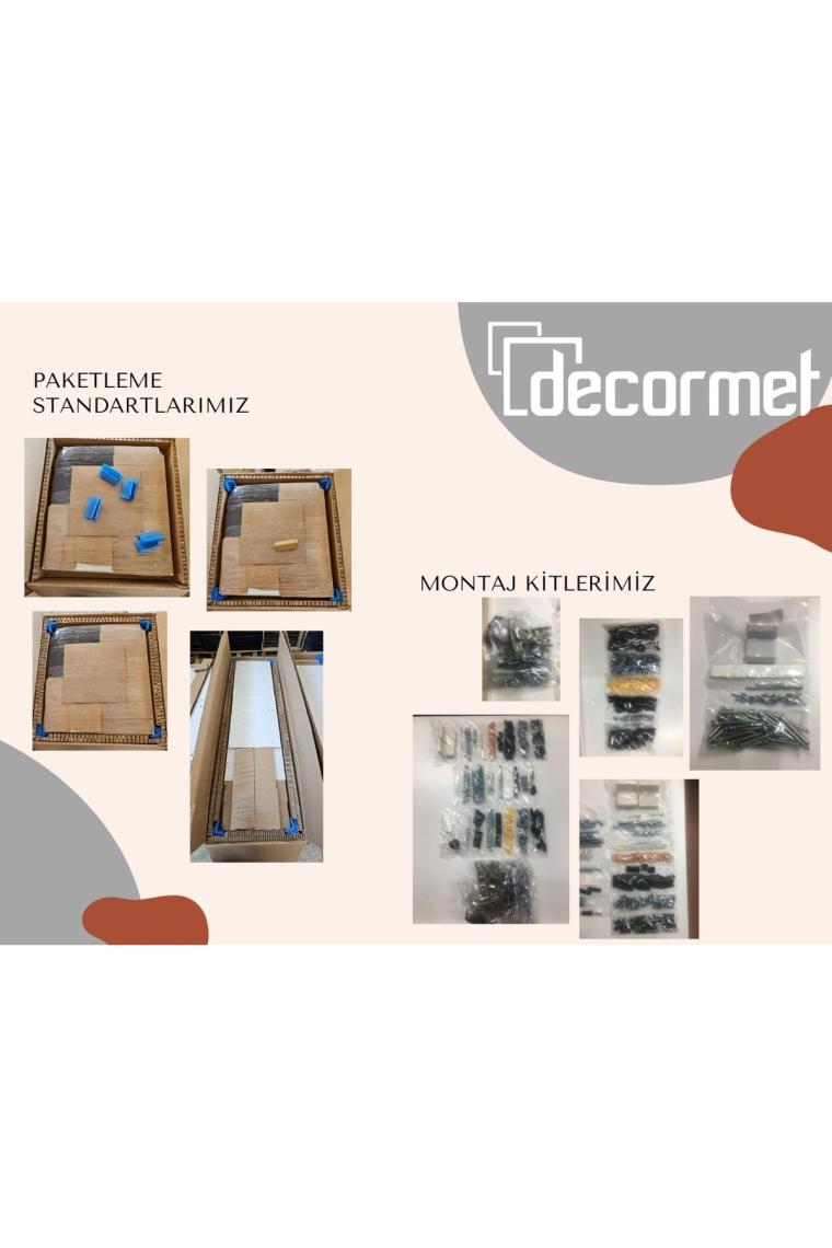 Decormet Armoni Raf ve Kitaplık Seti 2 Raflı 200X720 Beyaz
