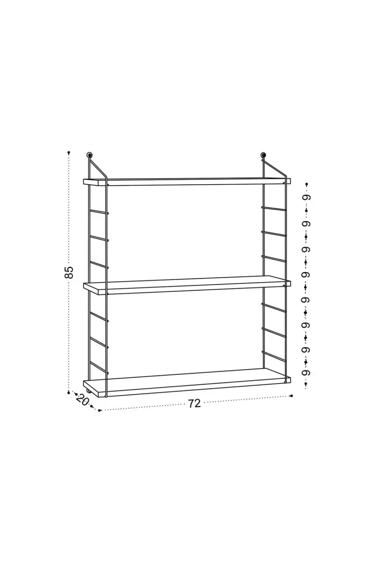 Decormet Armoni Raf ve Kitaplık Seti 3 Raflı 200X720 Beyaz