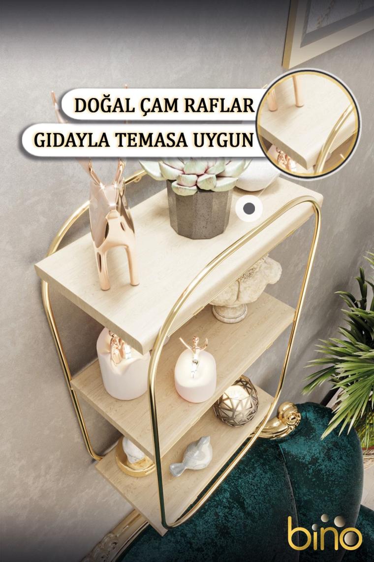 Duvar Rafı Çok Amaçlı Düzenleyici Oval Raf Ahşap Banyo Mutfak Rafı Makyaj Ve Takı Organizeri