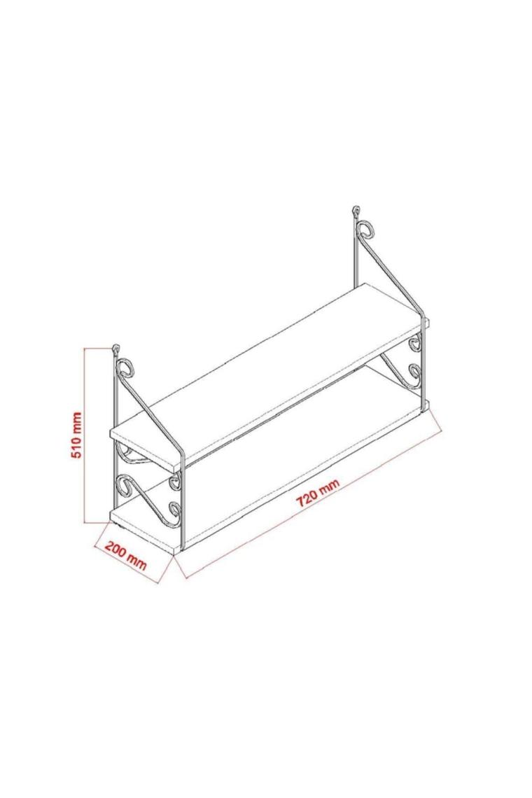 Decormet Seramoni Raf ve Kitaplık Seti 2 Raflı 200X720 Safir Meşe - Malibu