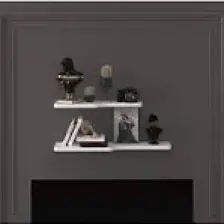 Asra Trend Doğal Modern Organizer Düzenleyici Kıvrımlı Dekoratif  Kitaplık Banyo Mutfak Duvar Rafı Beyaz