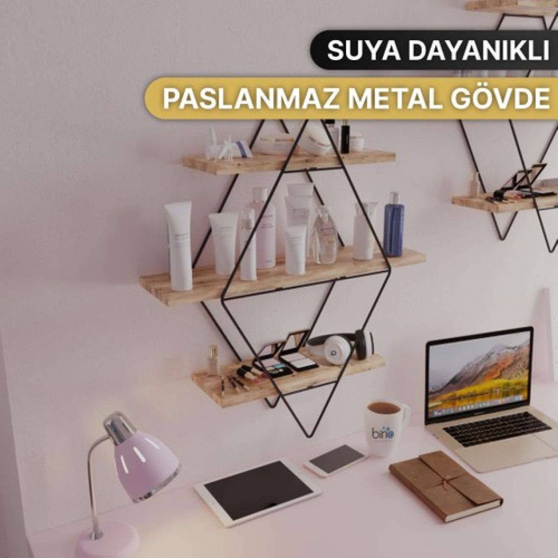 Bino Black Büyük Boy Prizma Mutfak Duvar Rafı