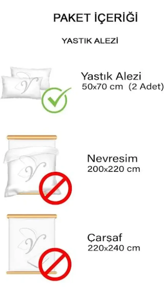 Vionel Home %100 Pamuklu Sıvı Geçirmez, 2'li Yastık Alezi