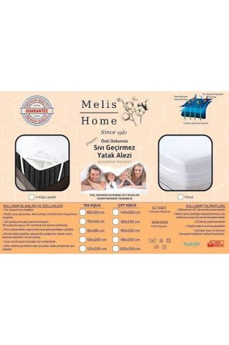Melis Home Polyester Sıvı Geçirmez Alez, 4 Köşe Lastikli