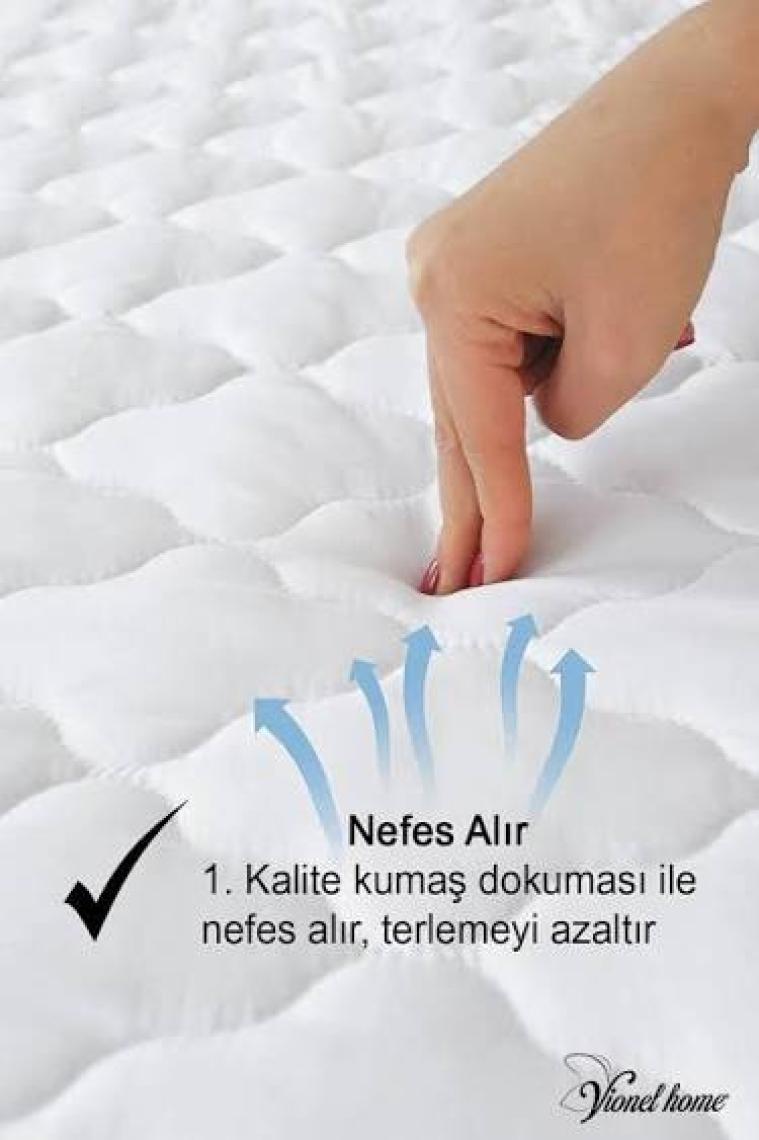 Vionel Home  %100 Pamuk Kapitone, Full Kenar Fitted, Su & Sıvı Geçirmez Bebek, Kreş Anaokulu Alezi ve Çocuk Yatak Koruyucu Alez 60 x 120