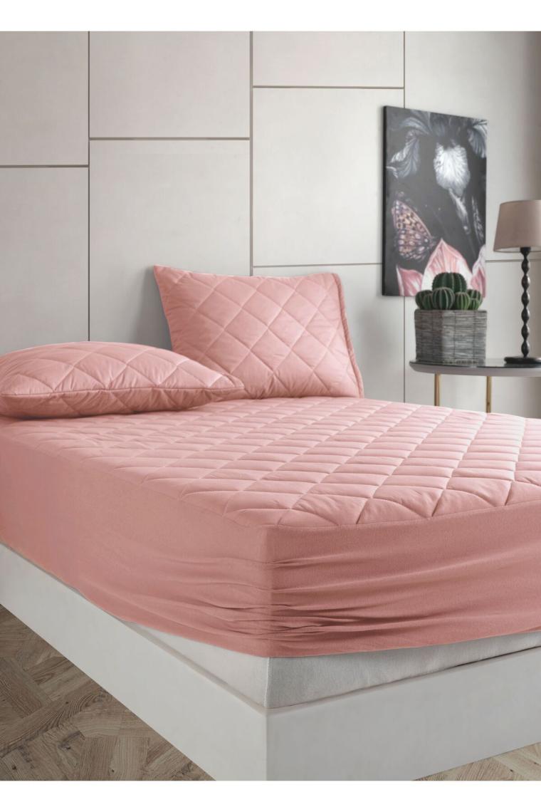 Formeya Pamukkale Alez Set Pembe  Pamuk Kapitone Yatak Koruyucu Alez ve Yastık Koruyucu Set